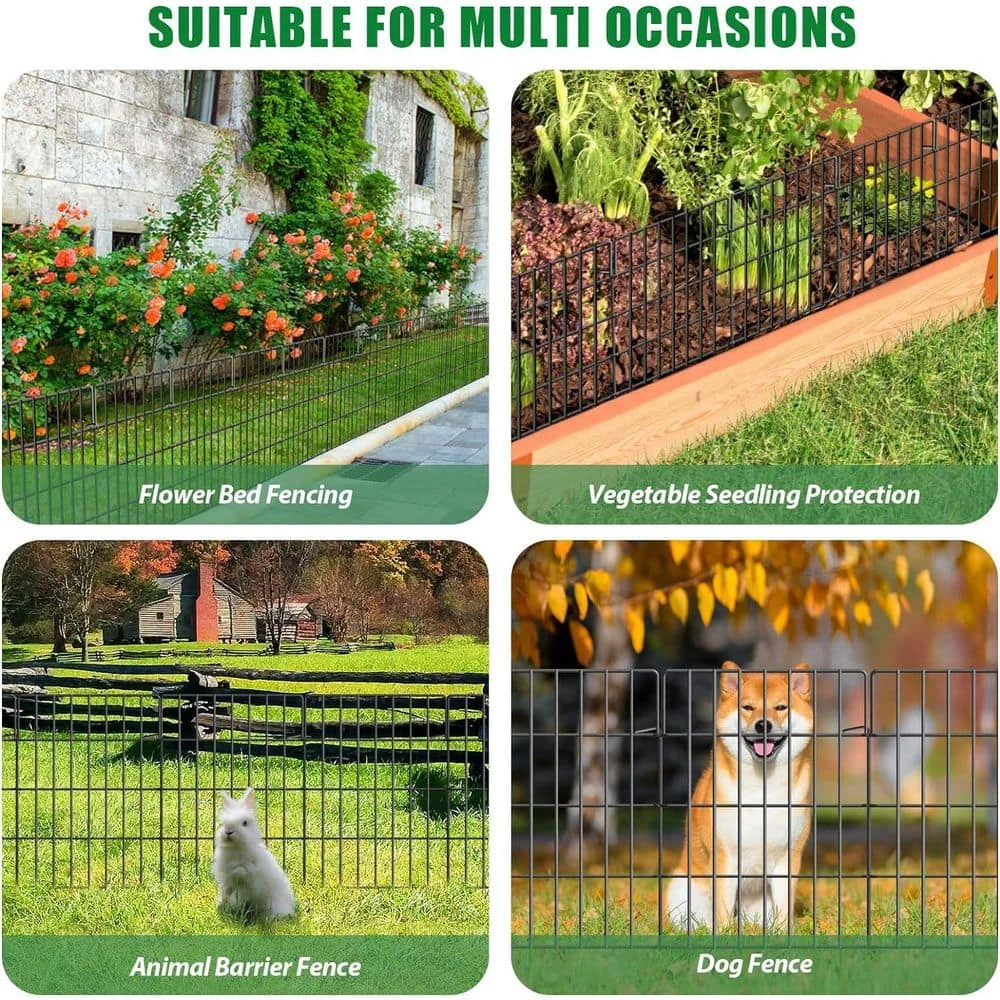 24 In. Metal Decorative Garden Fence Rustproof Animal Barrier Dog Rabbit Fence Flower Bed Landscape Fencing 25 Pack 8 24 In. Metal Decorative Garden Fence Rustproof Animal Barrier Dog Rabbit Fence Flower Bed Landscape Fencing 25 Pack - Image 6