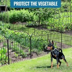 32 In. Rustproof Metal Garden Fence Panels No Dig Animal Barrier Temporary Border Fencing For Outdoor, 11 Ft. Length -Dewalt Tools Shop black oyezvary garden fencing 28csa11112 44 1000