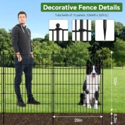 32 In. Metal Garden Fence Animal Barrier Fencing No-Dig Decorative Panels Anti-Rust Wire Border For Dogs Rabbits Patio -Dewalt Tools Shop black oyezvary garden fencing 28csa11116 1f 1000