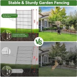 32 In. Metal Garden Fence Animal Barrier Fencing No-Dig Decorative Panels Anti-Rust Wire Border For Dogs Rabbits Patio -Dewalt Tools Shop black oyezvary garden fencing 28csa11116 44 1000