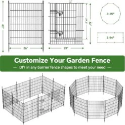 32 In. Metal Garden Fence Animal Barrier Fencing No-Dig Decorative Panels Anti-Rust Wire Border For Dogs Rabbits Patio -Dewalt Tools Shop black oyezvary garden fencing 28csa11116 76 1000
