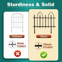 24 In. Rustproof Metal Garden Fence Decorative No Dig Panels Animal Barrier Border Fencing For Patio Lawn Flower Bed -Dewalt Tools Shop black oyezvary garden fencing 28csa11123 1f 1000