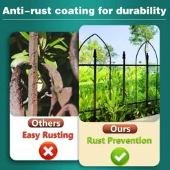 24 In. Rustproof Metal Garden Fence Decorative No Dig Panels Animal Barrier Border Fencing For Patio Lawn Flower Bed -Dewalt Tools Shop black oyezvary garden fencing 28csa11123 44 1000