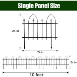 24 In. Rustproof Metal Garden Fence Decorative No Dig Panels Animal Barrier Border Fencing For Patio Lawn Flower Bed -Dewalt Tools Shop black oyezvary garden fencing 28csa11123 4f 1000