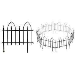 24 In. Rustproof Metal Garden Fence Decorative No Dig Panels Animal Barrier Border Fencing For Patio Lawn Flower Bed