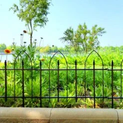 24 In. Rustproof Metal Garden Fence Decorative No Dig Panels Animal Barrier Border Fencing For Patio Lawn Flower Bed -Dewalt Tools Shop black oyezvary garden fencing 28csa11123 76 1000