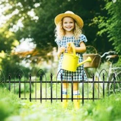 24 In. Rustproof Metal Garden Fence Decorative No Dig Panels Animal Barrier Border Fencing For Patio Lawn Flower Bed -Dewalt Tools Shop black oyezvary garden fencing 28csa11123 c3 1000