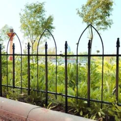 24 In. Rustproof Metal Garden Fence Decorative No Dig Panels Animal Barrier Border Fencing For Patio Lawn Flower Bed -Dewalt Tools Shop black oyezvary garden fencing 28csa11123 fa 1000