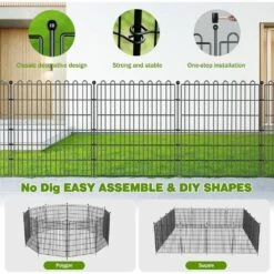 32 In. Metal No Dig Decorative Garden Fence For Yard, Animal Barrier Fencing, Portable For Pets And Landscape 12 32 In. Metal No Dig Decorative Garden Fence For Yard, Animal Barrier Fencing, Portable For Pets And Landscape -Dewalt Tools Shop black oyezvary garden fencing 28csa11125 1f 1000