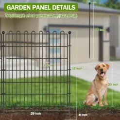 32 In. Metal No Dig Decorative Garden Fence For Yard, Animal Barrier Fencing, Portable For Pets And Landscape 10 32 In. Metal No Dig Decorative Garden Fence For Yard, Animal Barrier Fencing, Portable For Pets And Landscape -Dewalt Tools Shop black oyezvary garden fencing 28csa11125 c3 1000