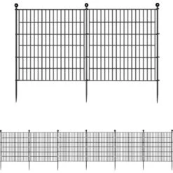 32 In. Rustproof Metal Garden Fence Outdoor Decorative Animal Barrier Fencing No Dig Panels For Dogs And Rabbits