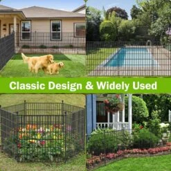 32 In. Rustproof Metal Garden Fence Outdoor Decorative Animal Barrier Fencing No Dig Panels For Dogs And Rabbits -Dewalt Tools Shop black oyezvary garden fencing 28csa11128 fa 1000
