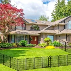 32in. Iron Garden Fence With Gate, 12 Panels, Heavy Duty Animal Barrier For Yard, Indoor/Outdoor Pet Fencing -Dewalt Tools Shop black oyezvary garden fencing 28csa11134 44 1000