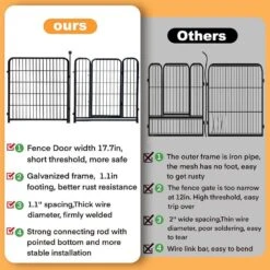 32in. Iron Garden Fence With Gate, 12 Panels, Heavy Duty Animal Barrier For Yard, Indoor/Outdoor Pet Fencing -Dewalt Tools Shop black oyezvary garden fencing 28csa11134 4f 1000
