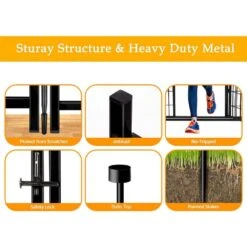 32in. Iron Garden Fence With Gate, 12 Panels, Heavy Duty Animal Barrier For Yard, Indoor/Outdoor Pet Fencing -Dewalt Tools Shop black oyezvary garden fencing 28csa11134 c3 1000