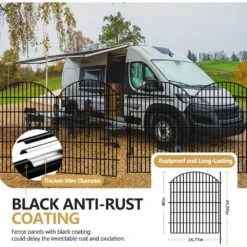 40 In. Rustproof Metal Decorative Garden Fence With Lock No Dig Animal Barrier Rabbit Fencing Temporary Panel Border -Dewalt Tools Shop black oyezvary garden fencing 28csa11135 44 1000