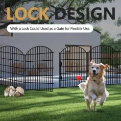 40 In. Rustproof Metal Decorative Garden Fence With Lock No Dig Animal Barrier Rabbit Fencing Temporary Panel Border -Dewalt Tools Shop black oyezvary garden fencing 28csa11135 4f 1000