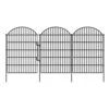 40 In. Rustproof Metal Decorative Garden Fence With Lock No Dig Animal Barrier Rabbit Fencing Temporary Panel Border