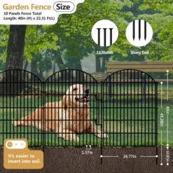40 In. Rustproof Metal Decorative Garden Fence With Lock No Dig Animal Barrier Rabbit Fencing Temporary Panel Border -Dewalt Tools Shop black oyezvary garden fencing 28csa11135 c3 1000