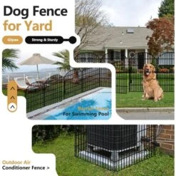 40 In. Rustproof Metal Decorative Garden Fence With Lock No Dig Animal Barrier Rabbit Fencing Temporary Panel Border -Dewalt Tools Shop black oyezvary garden fencing 28csa11135 fa 1000