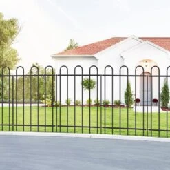 36 In. Metal Garden Fence No Dig Border Yard Fencing Dog Barrier For Flower Bed Lawn Patio 6 Panels 7 Stakes Black -Dewalt Tools Shop black oyezvary garden fencing 28csa11138 1f 1000