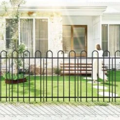 36 In. Metal Garden Fence No Dig Border Yard Fencing Dog Barrier For Flower Bed Lawn Patio 6 Panels 7 Stakes Black -Dewalt Tools Shop black oyezvary garden fencing 28csa11138 44 1000