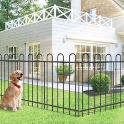 36 In. Metal Garden Fence No Dig Border Yard Fencing Dog Barrier For Flower Bed Lawn Patio 6 Panels 7 Stakes Black -Dewalt Tools Shop black oyezvary garden fencing 28csa11138 c3 1000