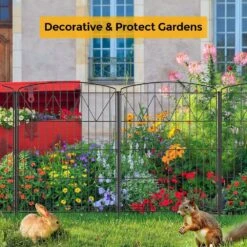 29.7 In. Rustproof Metal Decorative Garden Fence 12 Panels No Dig Arched Flower Bed Edging Outdoor Wire Border Fencing -Dewalt Tools Shop black oyezvary garden fencing 28csa11142 44 1000