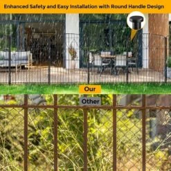 29.7 In. Rustproof Metal Decorative Garden Fence 12 Panels No Dig Arched Flower Bed Edging Outdoor Wire Border Fencing -Dewalt Tools Shop black oyezvary garden fencing 28csa11142 4f 1000