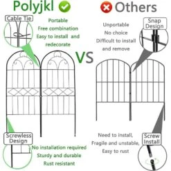 30 In. Rustproof Metal Decorative Garden Fence Animal Barrier Arched Flower Edging Border Fencing Panel 10 Pack -Dewalt Tools Shop black oyezvary garden fencing 28csa11145 1f 1000