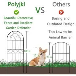 30 In. Rustproof Metal Decorative Garden Fence Animal Barrier Arched Flower Edging Border Fencing Panel 10 Pack -Dewalt Tools Shop black oyezvary garden fencing 28csa11145 4f 1000