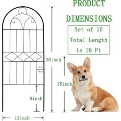 30 In. Rustproof Metal Decorative Garden Fence Animal Barrier Arched Flower Edging Border Fencing Panel 10 Pack -Dewalt Tools Shop black oyezvary garden fencing 28csa11145 c3 1000