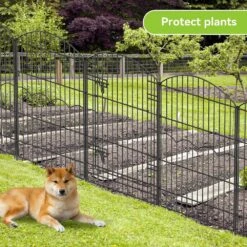 38 In. Height Metal Decorative Garden Fence 12 Panels No Dig Animal Barrier Fencing With Gate Rustproof Wire Border -Dewalt Tools Shop black oyezvary garden fencing 28csa11146 76 1000