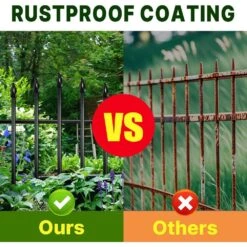 32 In. Metal Garden Fence Rustproof Animal Barrier No Dig Decorative Fencing For Dogs Pet Yard Patio Easy Installation -Dewalt Tools Shop black oyezvary garden fencing 28csa11189 1d 1000