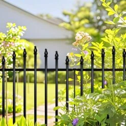 32 In. Metal Garden Fence Rustproof Animal Barrier No Dig Decorative Fencing For Dogs Pet Yard Patio Easy Installation -Dewalt Tools Shop black oyezvary garden fencing 28csa11189 44 1000