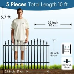 32 In. Metal Garden Fence Rustproof Animal Barrier No Dig Decorative Fencing For Dogs Pet Yard Patio Easy Installation -Dewalt Tools Shop black oyezvary garden fencing 28csa11189 66 1000