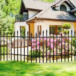 32 In. Metal Garden Fence Rustproof Animal Barrier No Dig Decorative Fencing For Dogs Pet Yard Patio Easy Installation -Dewalt Tools Shop black oyezvary garden fencing 28csa11189 76 1000