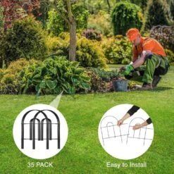 18 In. Rustproof Metal Garden Fence Small Animal Barrier 50ft Decorative Fencing Outdoor Landscape Panel 35 Pack -Dewalt Tools Shop black oyezvary garden fencing 28csa11198 76 1000