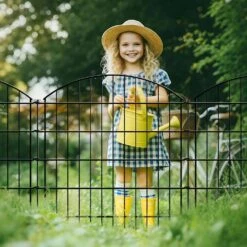 32 In. Metal Decorative Garden Fence No Dig Animal Barrier Rustproof Wire Fencing Panel Border For Patio, 5 Pack -Dewalt Tools Shop black oyezvary garden fencing 28csa11203 1d 1000