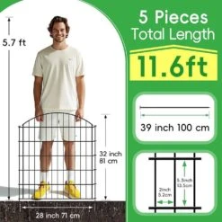 32 In. Metal Decorative Garden Fence No Dig Animal Barrier Rustproof Wire Fencing Panel Border For Patio, 5 Pack -Dewalt Tools Shop black oyezvary garden fencing 28csa11203 c3 1000