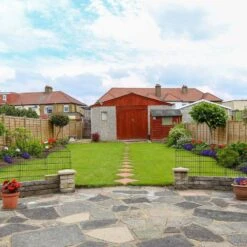 32 In. Metal Decorative Garden Fence No Dig Animal Barrier Rustproof Wire Fencing Panel Border For Patio, 5 Pack -Dewalt Tools Shop black oyezvary garden fencing 28csa11203 fa 1000