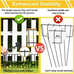 1.26 In. Gap Rustproof Metal Wire Animal Barrier Garden Fence 10 Piece No Dig Decorative Fencing For Rabbits And Dogs -Dewalt Tools Shop black oyezvary garden fencing 28csa11213 44 1000