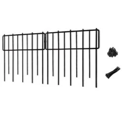 1.26 In. Gap Rustproof Metal Wire Animal Barrier Garden Fence 10 Piece No Dig Decorative Fencing For Rabbits And Dogs