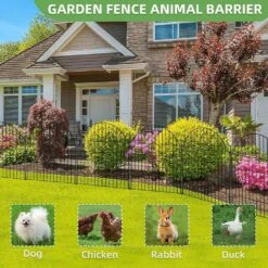 32 In. Height Decorative Metal Garden Fence Panels No Dig Rustproof Dog Rabbit Yard Border Fencing 23.6 Ft. Length -Dewalt Tools Shop black oyezvary garden fencing 28csa11223 1f 1000