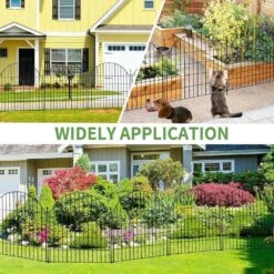 32 In. Height Decorative Metal Garden Fence Panels No Dig Rustproof Dog Rabbit Yard Border Fencing 23.6 Ft. Length -Dewalt Tools Shop black oyezvary garden fencing 28csa11223 44 1000