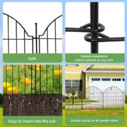 32 In. Height Decorative Metal Garden Fence Panels No Dig Rustproof Dog Rabbit Yard Border Fencing 23.6 Ft. Length -Dewalt Tools Shop black oyezvary garden fencing 28csa11223 4f 1000
