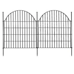 32 In. Height Decorative Metal Garden Fence Panels No Dig Rustproof Dog Rabbit Yard Border Fencing 23.6 Ft. Length