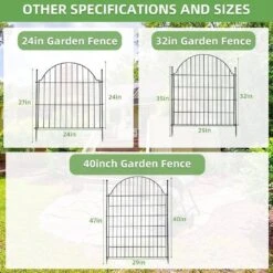 32 In. Height Decorative Metal Garden Fence Panels No Dig Rustproof Dog Rabbit Yard Border Fencing 23.6 Ft. Length -Dewalt Tools Shop black oyezvary garden fencing 28csa11223 76 1000