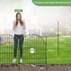 32 In. Height Decorative Metal Garden Fence Panels No Dig Rustproof Dog Rabbit Yard Border Fencing 23.6 Ft. Length -Dewalt Tools Shop black oyezvary garden fencing 28csa11223 c3 1000