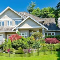 32 In. Height Decorative Metal Garden Fence Panels No Dig Rustproof Dog Rabbit Yard Border Fencing 23.6 Ft. Length -Dewalt Tools Shop black oyezvary garden fencing 28csa11223 fa 1000